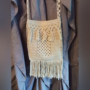 Small Crochet Boho Style Purse Bag Wristlet